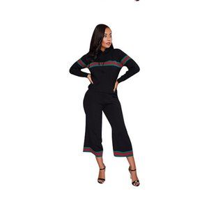 New Black Crop Joggers set